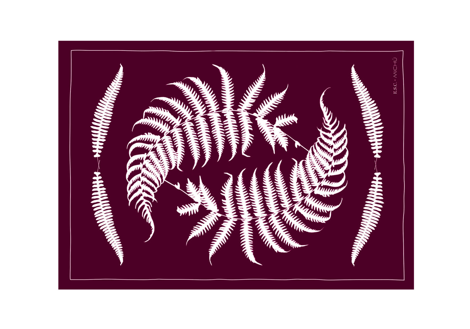 ESC x MICHÚ Ferns Scarf - BORDEAUX